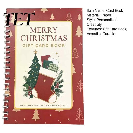 White Elephant Gifts for Teens Merry Christmas Card Book, Sturdy Holiday Greeting Holder, Decorative Gift Money Presenter Wife Girlfriend Mother