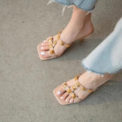 Слайды Открытые Туфли На Каблуке Женские Тапочки и Сандалии Нескользящие Акция Оригинальные Элегантные Модные Стильные