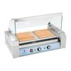 Roller grill with cover, roller grill, sausage warmer, 7 rolls
