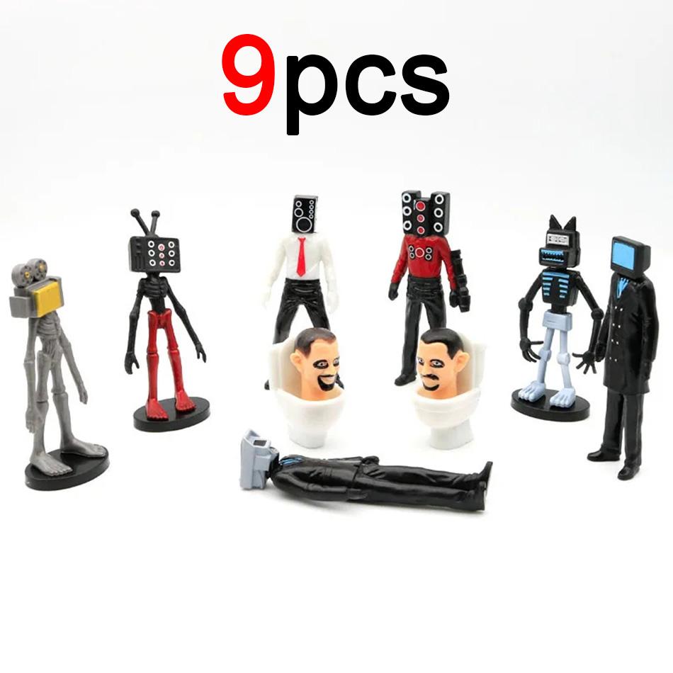 Новый набор фигурок Skibidi Toilet Игрушки Кавайи Аниме Игровой персонаж Игрушка ПВХ Модель Кукла Украшение Коллекция Детские Подарки на День Рождения