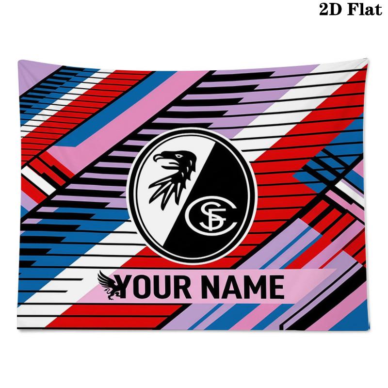 Custom Name SC Freiburg Printed Tapestry – Wall Hanging for Bedrooms, Dorms, and Home Decor