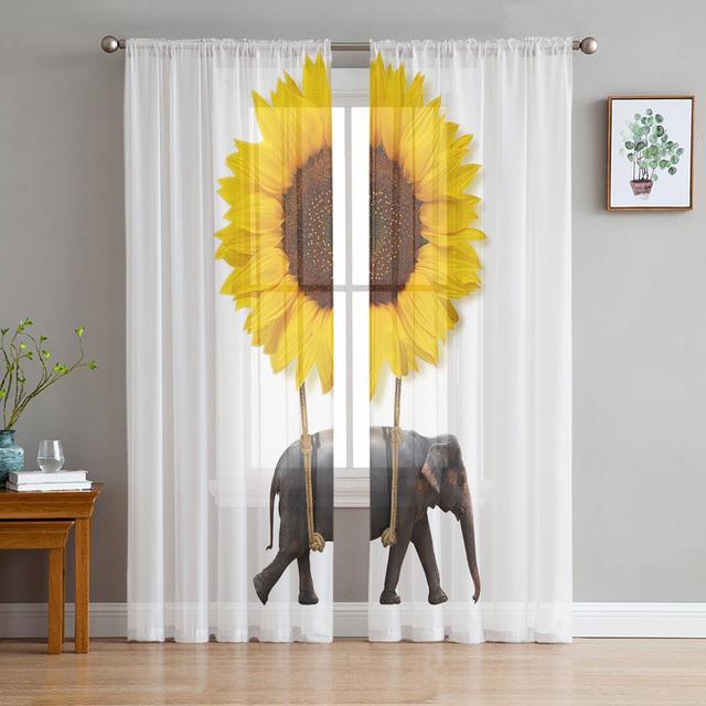 Прозрачные шторы с принтом воздушных шаров из мультфильма для гостиной, спальни, кухни, домашнего декора для отеля, шифоновая тюль, оконная панель, занавеска