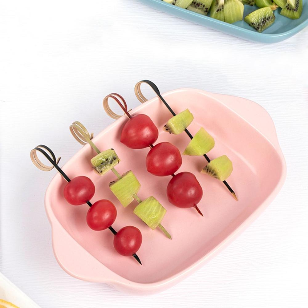 Bamboo Eco-friendly Scissor Shaped Appetizers Picks Fancy Sticks Cocktail Skewer Ring Toothpick