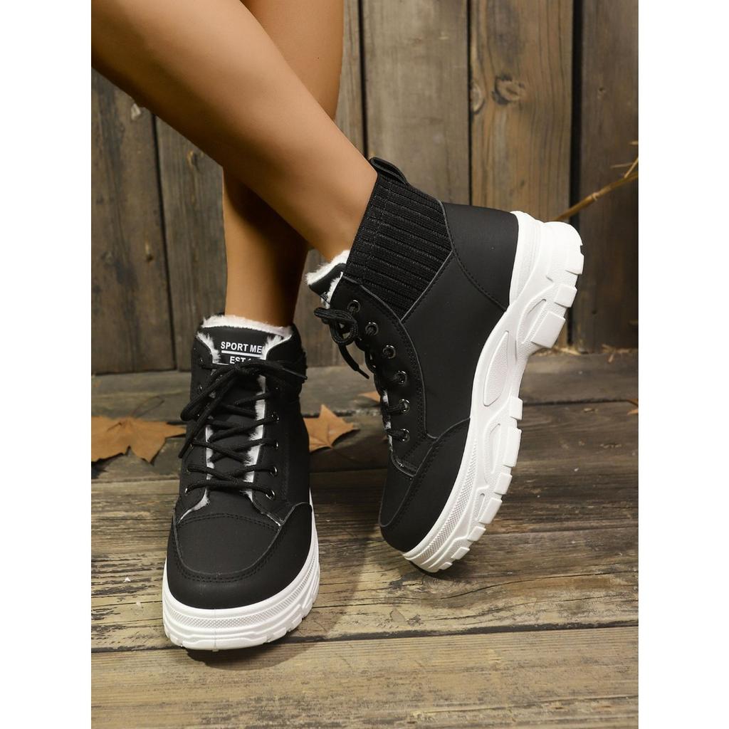 Ladies, Suede Shoes, Lace Up Shoes, Thick Soled Shoes, Snow Boots, Warm Shoes, Thick Shoes, Comfortable, Casual Shoes, Short Boots