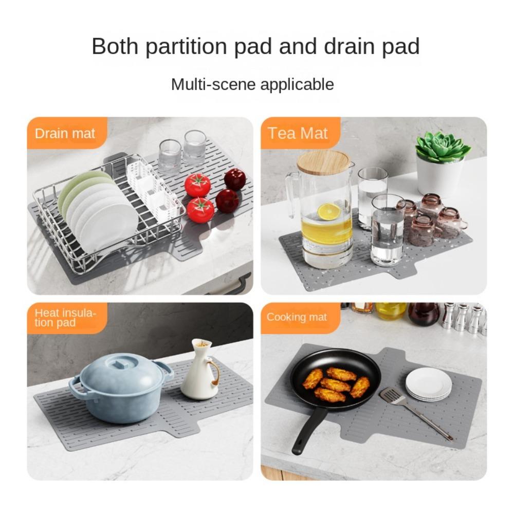 Противоскользящий защитный коврик для разделителя раковины, термостойкий коврик-седловидная подставка для посуды, кастрюли