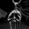 Крик Череп Кулон Ожерелье Винтаж Хип-Хоп Панк Личность Из Нержавеющей Стали Змея