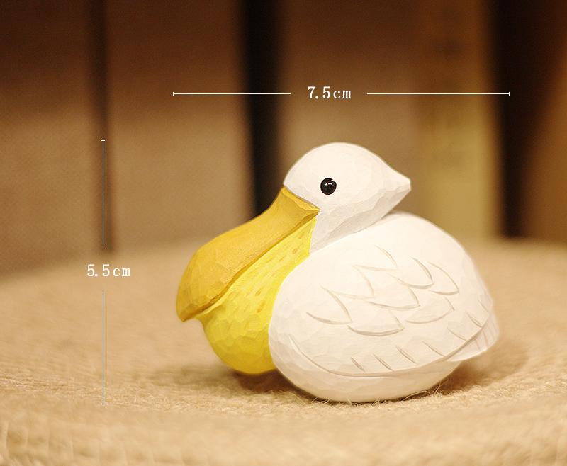 Пеликан Резьба по дереву Птица Полностью ручная работа Массив дерева Настольные украшения Домашнее деревянное украшение Деревянная скульптура Вещи для украшения комнаты