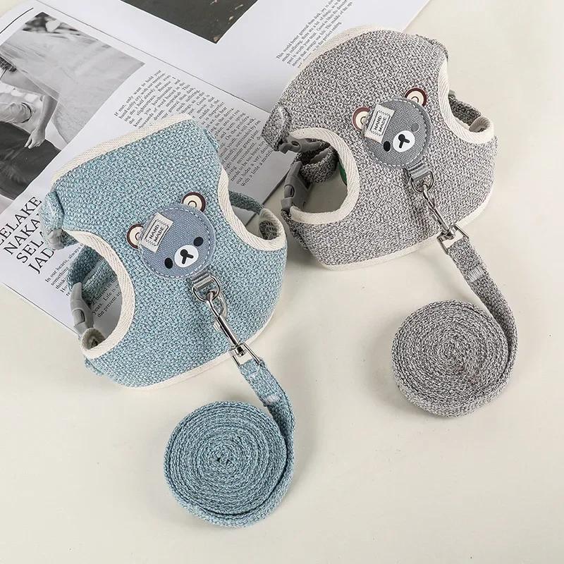 Шлейка для щенков маленьких собак Регулируемая шлейка и поводок Поводок для собак Ошейник для собак и кошек Аксессуары для собак и кошек