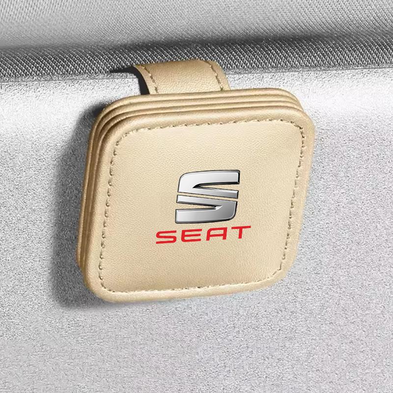 djbf10 Car Sunglasses Holder Eyeglasses Hanger Sun Visor Glasses Clip For Seat Leon Ibiza Alhambra Exeo Altea Arona Mii Car Accessories