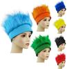 Brazilian Soccer Fan Wig Wild Football Match Headgear Cheer Costume Hat for Sports Events Carnivals and Supporters