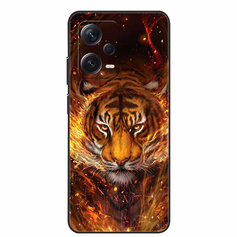 Мягкий чехол для Xiaomi Redmi Note 12 Pro 5G Черный ТПУ Силиконовый Чехол для Redmi Note 12 Turbo 5G / Note12 Pro Plus Pro+ Волк