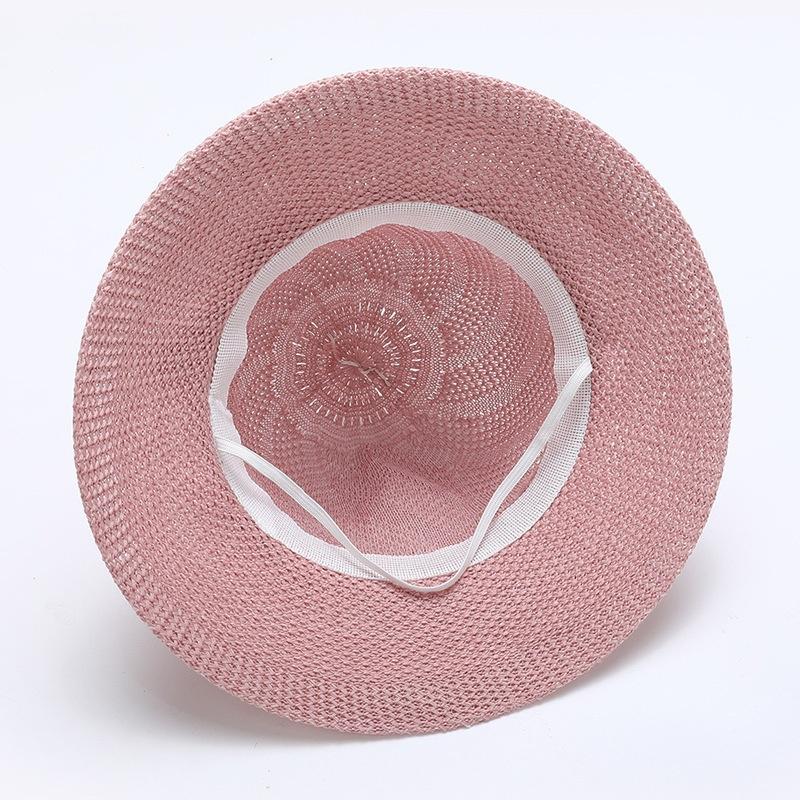 Модная женская соломенная шляпа с бантом и цветочным жемчугом, женская летняя кепка с большими полями, уличная пляжная приморская шляпа, складная
