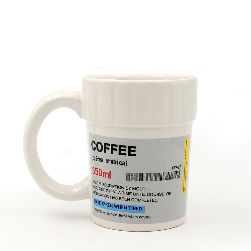 Керамическая банка для лекарств, кофейная чашка, креативная чашка для лекарств, форма бутылки для лекарств, рисунок кружки, чашка для воды
