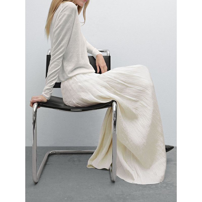 Za2025 Summer New Women Clothes Versatile Drape Elegant Mid-Length Pleated Skirt 05299584 250