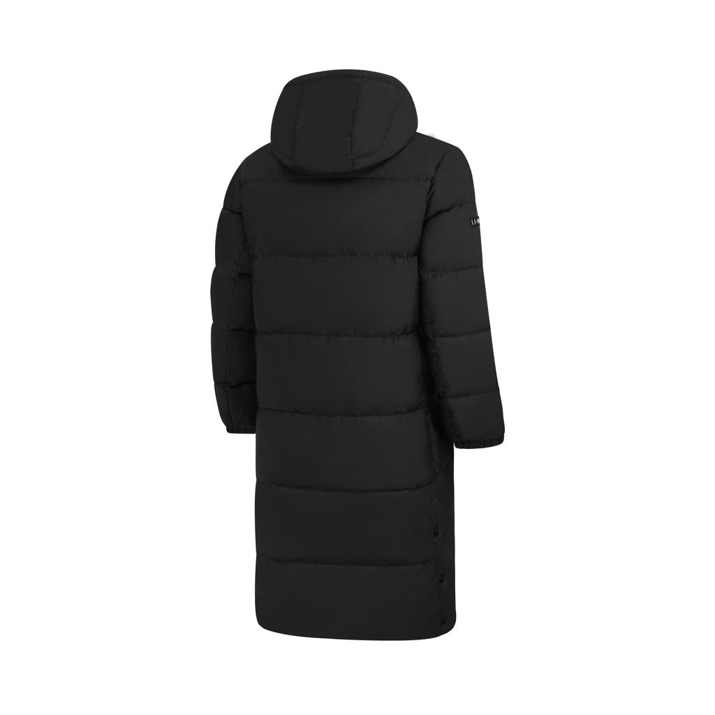 Li Ning Fitness Series Logo Print, теплая куртка средней длины с капюшоном, мужская верхняя одежда, черный цвет AYMT257-1