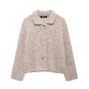 Kaslead New Arrival Women's Clothing Fashion Style Fashion All-Match Flower Shape Decorated Row Button Knitting Outwear 9598175