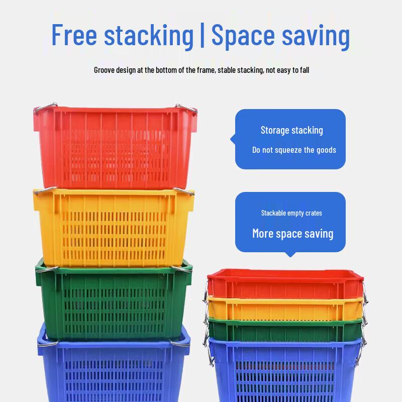Heavy-Duty Rectangular Plastic Turnover Basket