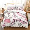 3D Eiffel Tower Bedding Set French Romantic Love Duvet Cover 2/3 Pieces AU180 * 210 Single/Double Soft Washable Home Decoration