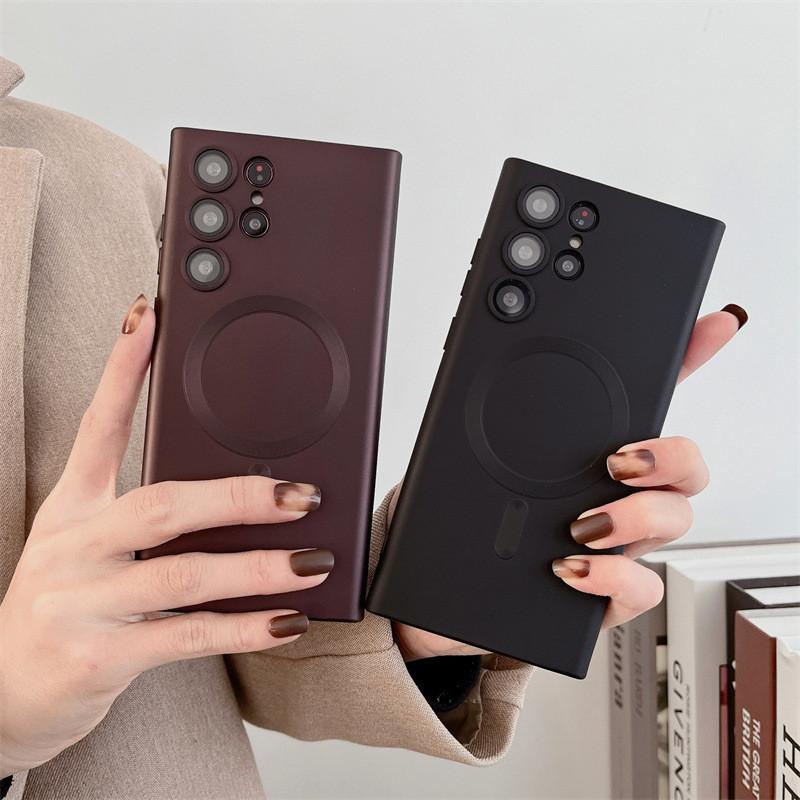 Магнитный мягкий чехол для Samsung S21 Ultra с матовой поверхностью и ударопрочностью для элегантной защиты