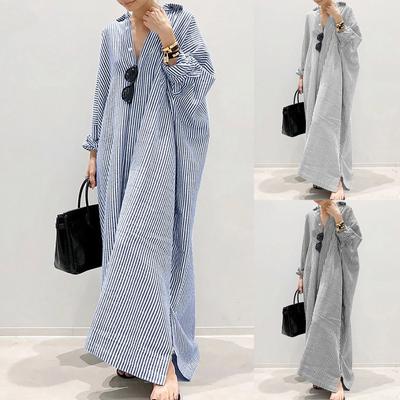 Женский повседневный кардиган из хлопка и льна в полоску, свободное темпераментное платье нестандартной формы