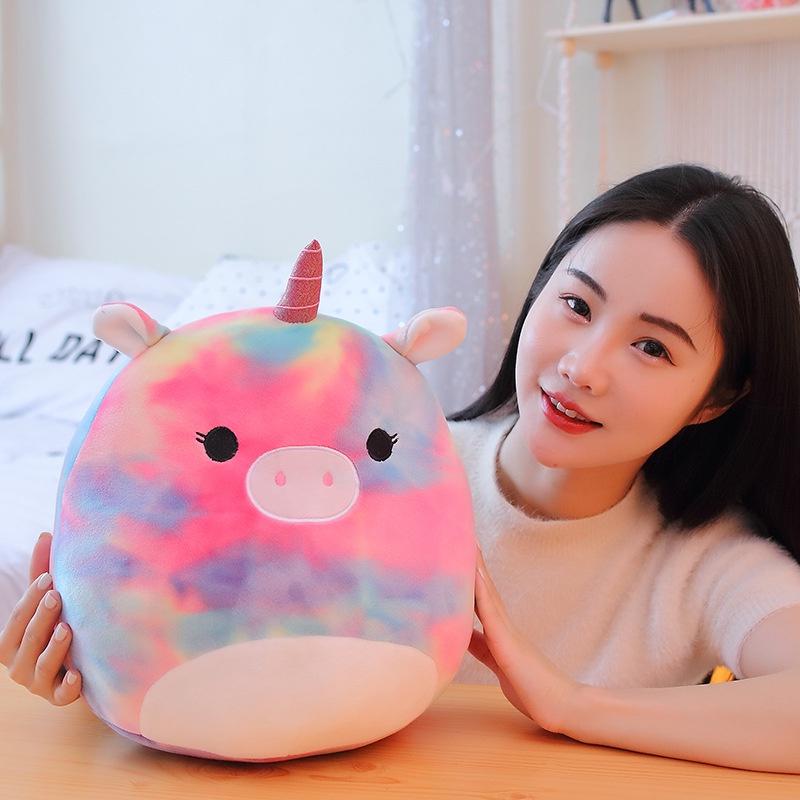 35 см Squishmallows Радуга Единорог плюшевая кукла милый мультфильм подушка дети фаршированные