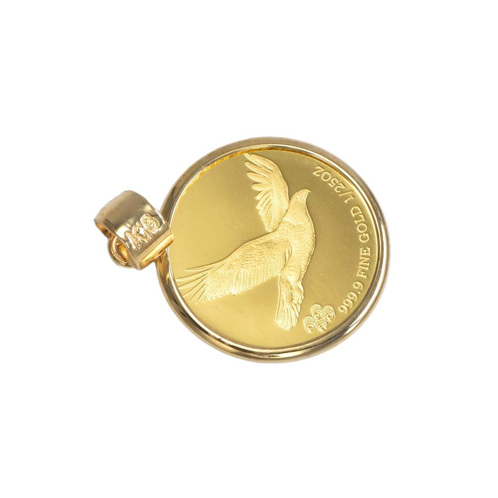 Подвеска-монета Speranza из чистого золота 24 карата с простым дизайном и гравировкой с изображением индейского орла, 1/25 унции, 18 карат,
