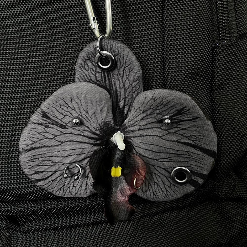 Gifts Phalaenopsis Orchid Keychain Cloth Backpack Hangings Decor Simulation Flower Keyring  Bag