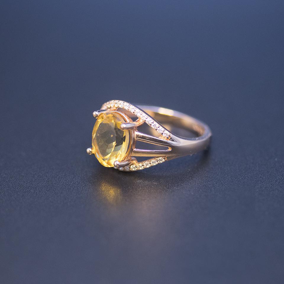 Natural Golden Citrine Jewelry Sets 925 Sterling Silver Earrings Ring Oval 10*8mm Gemstone Jewellry for Women Wedding Gift