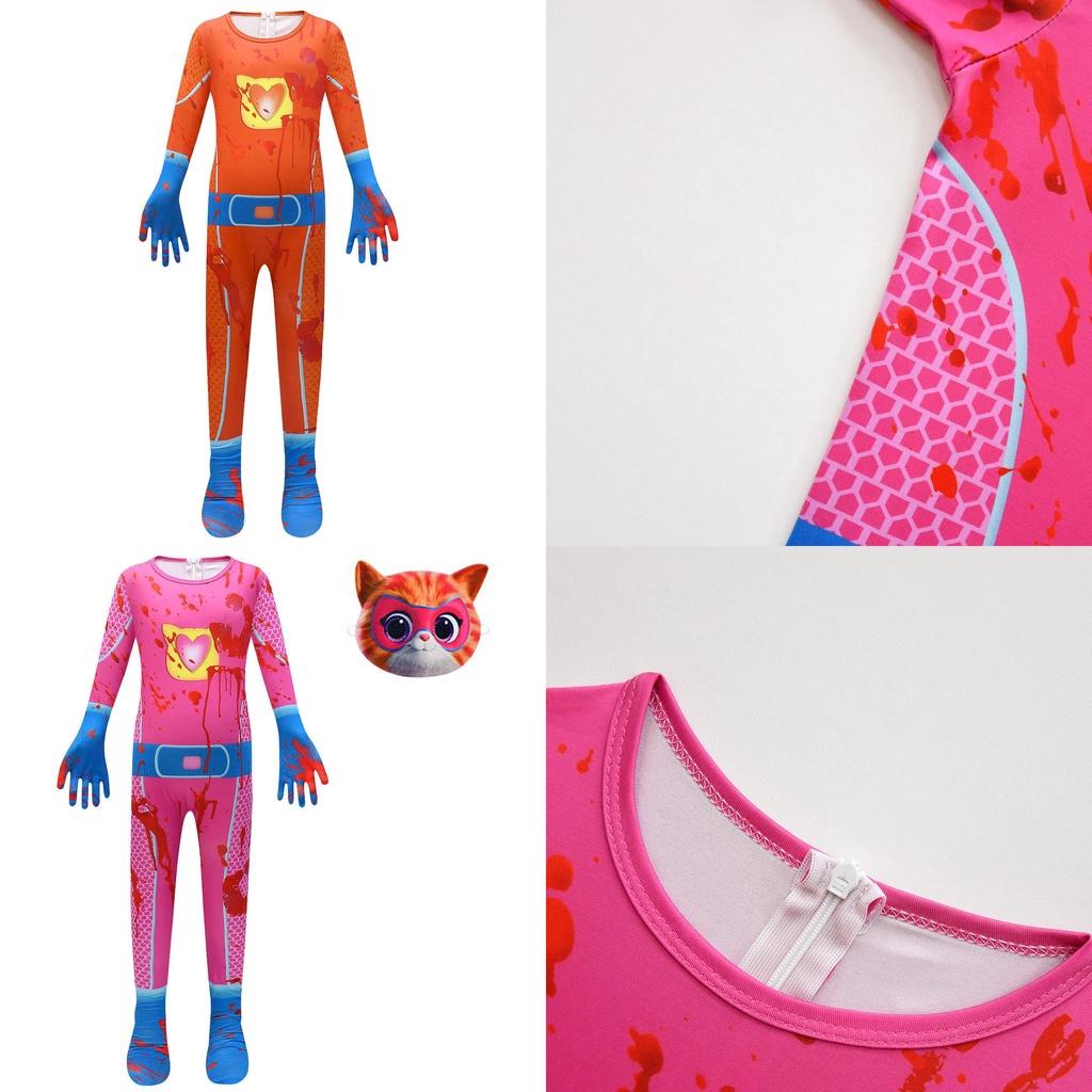 Cute And Comfortable Superkitties Children's Jumpsuit Cartoon Design Soft Milk Silk Fabric Multiple Colors 100cm-150cm/43.3-59.05in