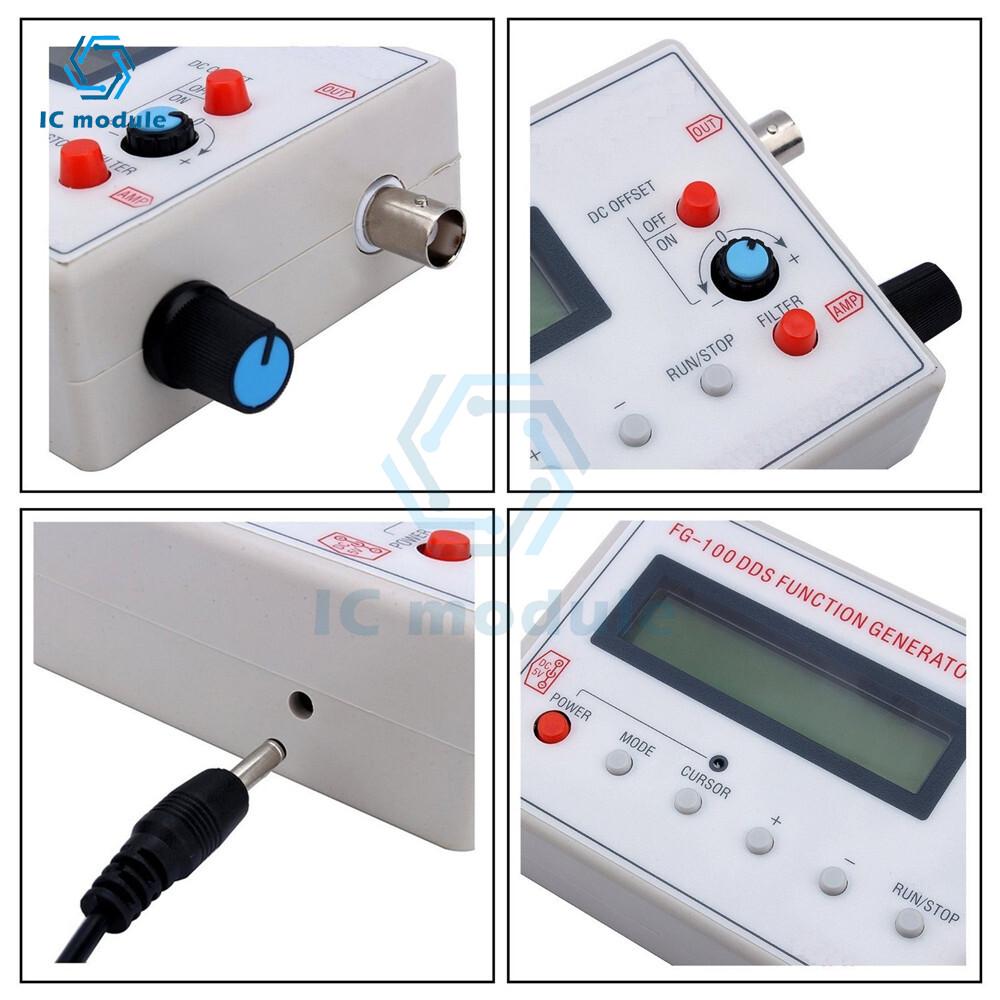 FG-100 DDS Function Signal Generator Module 1HZ-500KHZ Signal Source Module Sine+Square+Sawtooth Waveform DC3.7-10V