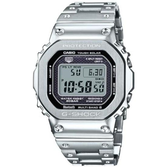 Casio wristwatch G-Shock domestic genuine product Bluetooth equipped full metal radio solar GMW-B5000D-1JF mens silver