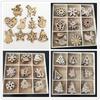 50pcs Wooden Xmas Tree Hanging Ornament Christmas Party Decorations for Home New Year Santa Claus Snowman Gift Decor