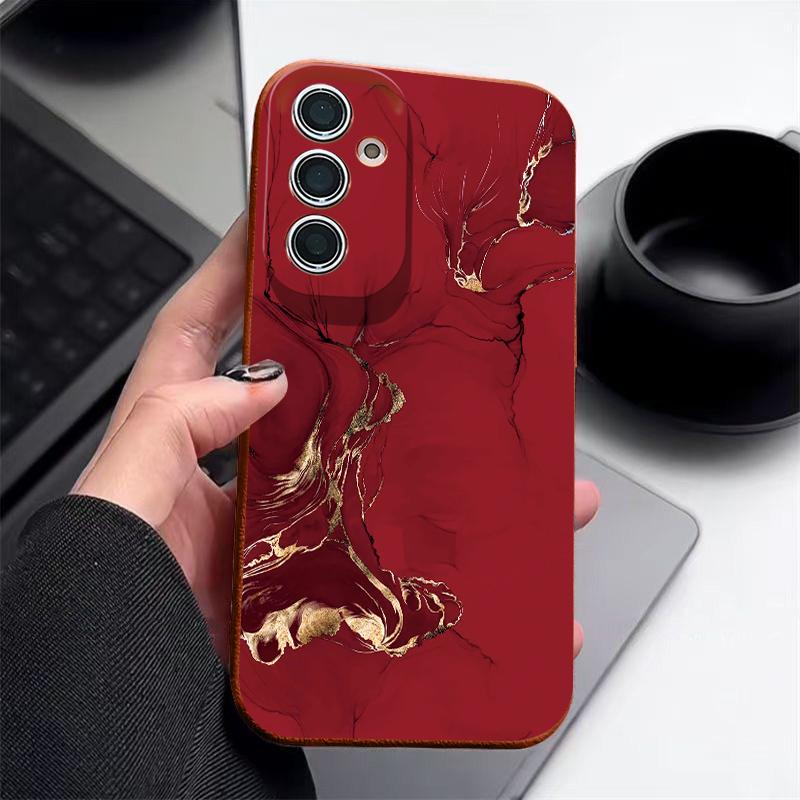 Чехол с мраморным узором для Samsung S26 Ultra S25 Edge S24 S23 Plus S22 S21 FE A15 A16 A17 A35 A36 A54 A55 A56 A57 5G Мягкая обложка с текстурой кожи