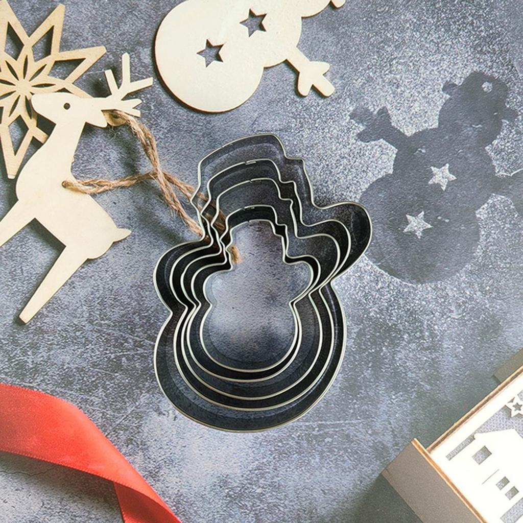 Claus Stainless Steel Snowflake DIY Christmas Decor Biscuit Mold Baking Tools Cookie Cutters Set