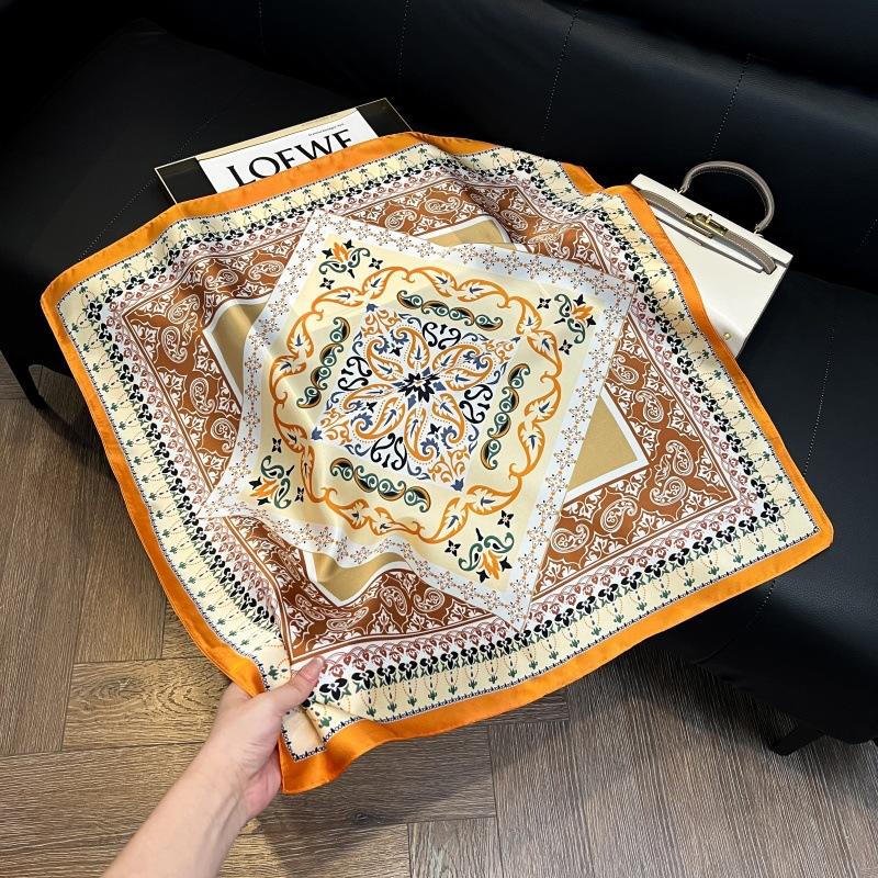 Mother's Day Silk Scarf Muse Festival Gift Simulation Silk Silk Scarf Premium Spring and Summer Square Scarf 71 Silk Decorative Small Scarf