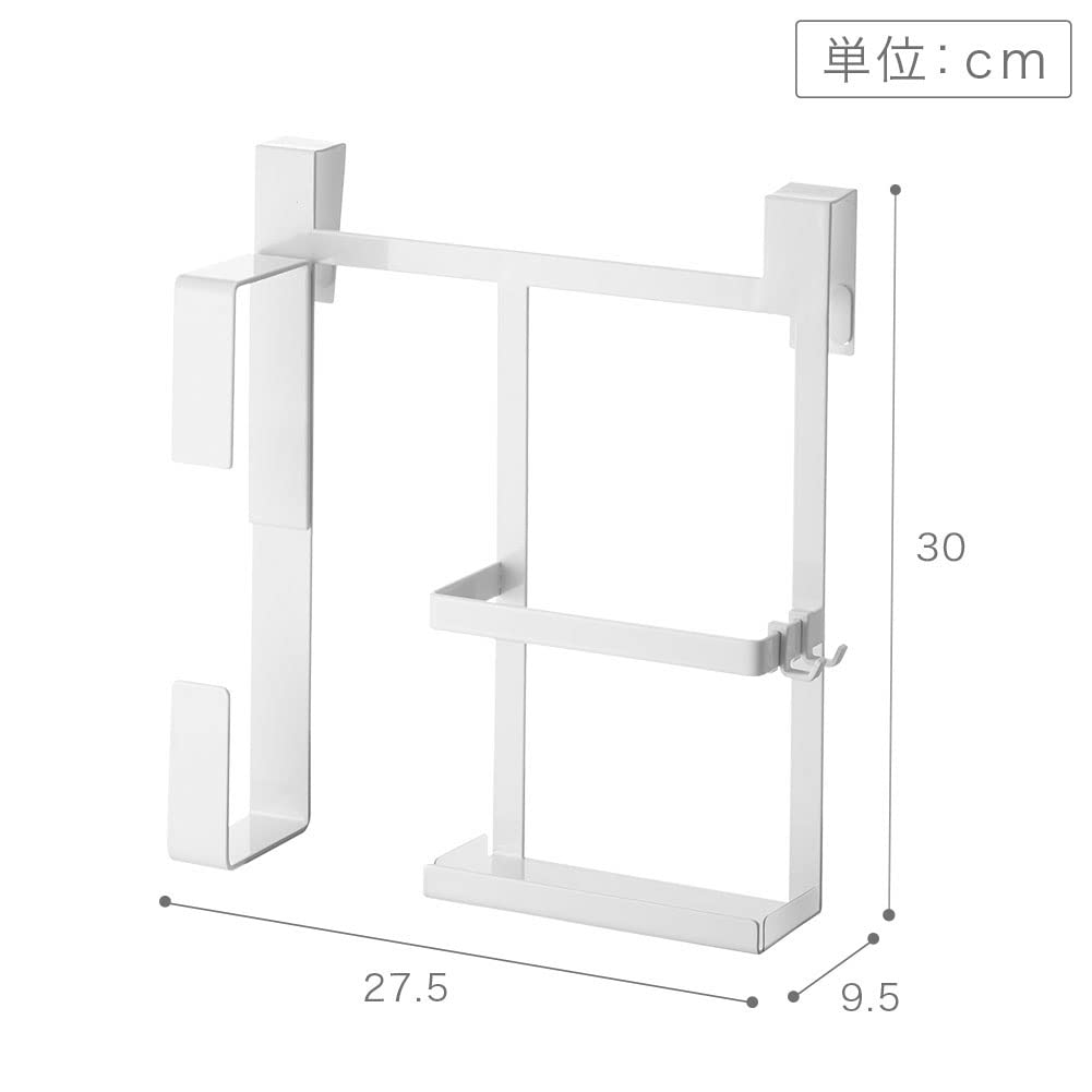 Держатель для кухонной бумаги Yamazaki Jitsugyo на дверце раковины, белый, высота 3 см, совместим с различными размерами рулонной бумаги, пластиковый пакет для кухонной бумаги