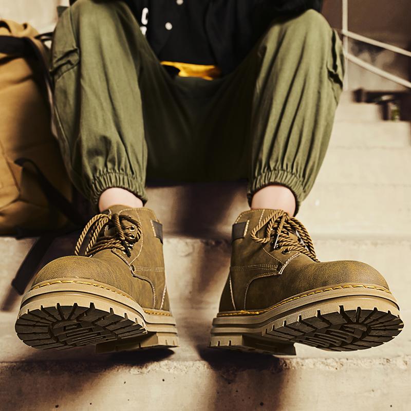 Осенние и зимние мужские ботинки Модный минималистичный дизайн Стиль для отдыха на природе Деловая вечеринка Мотоциклетная классика Мужская обувь