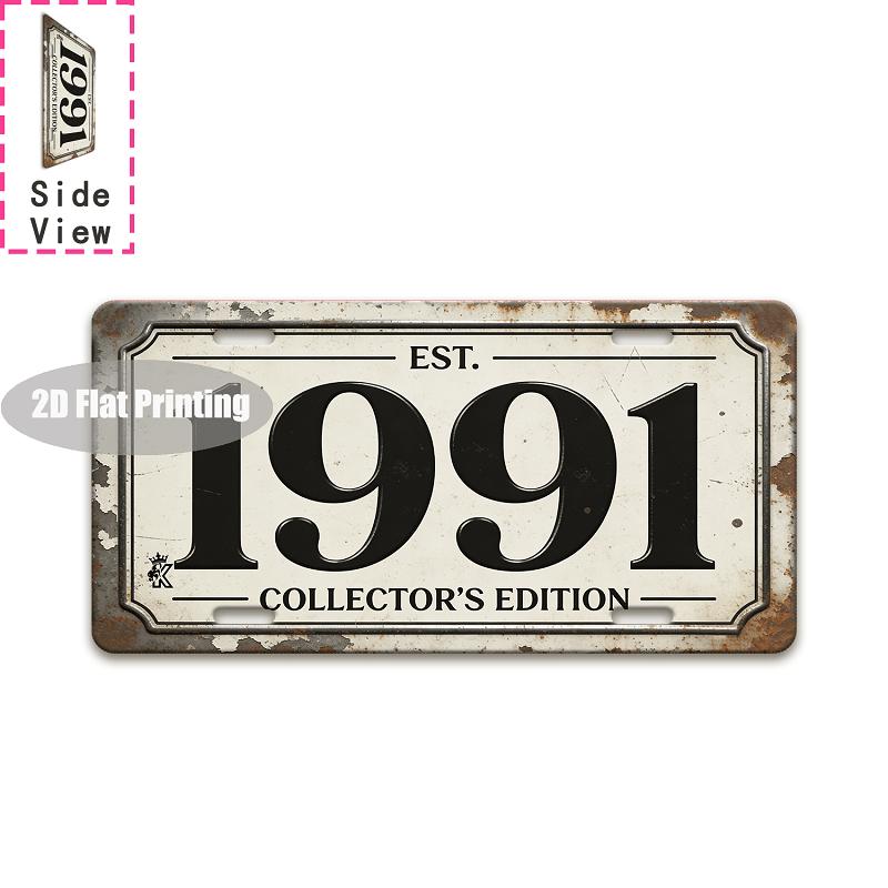 Vintage European City Year Landscape Metal License Plate Sign Retro 2D Flat Printed Tin Plaque Wall Decor for Home Bar