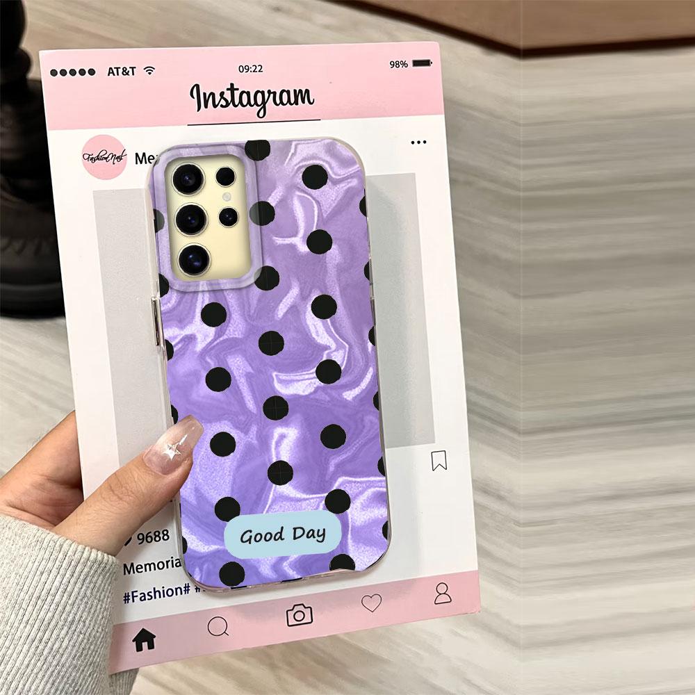 Красочный классический чехол для телефона с черными точками для Samsung Galaxy S25 S24 S23 S22 S21 FE Plus Ultra S25+ S24+ Оболочка Силиконовая задняя крышка