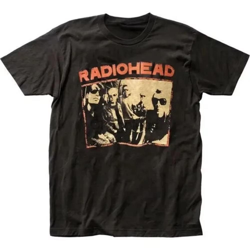 Футболка с принтом Radiohead для мужчин и женщин, трендовая футболка в стиле хип-хоп и рок, свободная футболка с коротким рукавом, летние хлопковые футболки 2024 года, одежда, топы