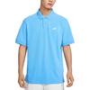 Logo Embroidered Button Short Sleeve Loose Polo Shirt Men Polo Shirts Blue FN3895-412