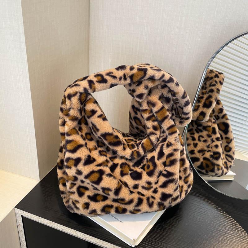 Фактурная и элегантная плюшевая сумка для женщин на осень и зиму, новая вместительная меховая сумка для женщин, сумка через плечо на одно плечо