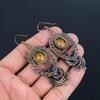 Серьги с цитрином, Ювелирные изделия из драгоценных камней, обернутые медной проволокой 999 пробы, Серьги ручной работы, На День благодарения