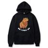Funny Ok I Pull Up Capybara Print Hoodie Men's Fashion Casual Oversized Hooded Sweatshirts Gothic Pullovers Clothes for Teens
