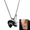 Unique Guitar Pick Pendant Necklace In Sturdy Stainless Steel Materials Portable Accessory for Rock Enthusiasts