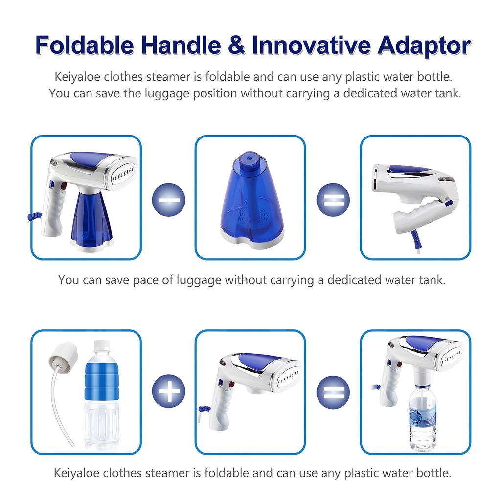 Handheld Steamer for Clothes 40-Second Heat-up Foldable Handheld Clothing Wrinkles Remover for