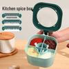 Набор кухонных приправ с несколькими секциями и банками для хранения с крышками