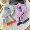 Candy Color Dopamine Contrasting Design Soft and Skin Friendly Scarf Woolen Knitted Student Scarf  Cute and Warm In Winter