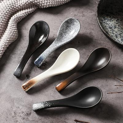 13cm Japanese Retro Ceramic Soup Spoon Eating Spoon Kitchen Utensils Teaspoon Tableware Kitchen Cooking Utensils Tools4