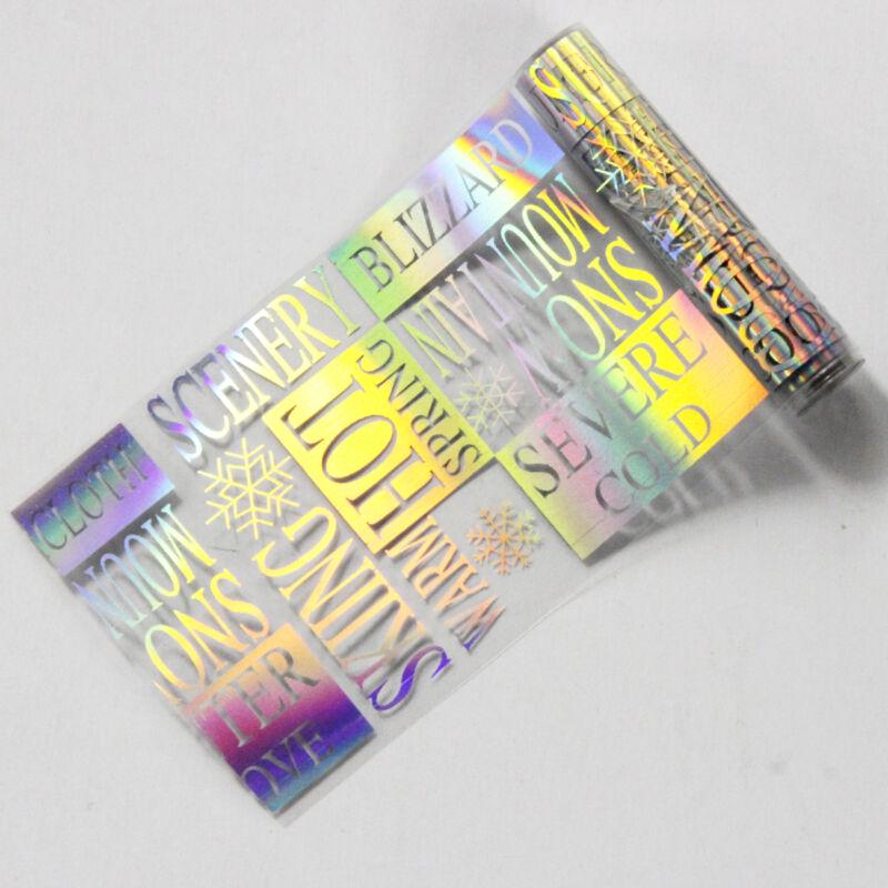 8 листов голографической фольги для ногтей в стиле панк с геометрическим рисунком для дизайна ногтей, переводные наклейки